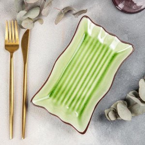 Блюдо сервировочное «Таллула», 19*11*3 см, цвет зелёный