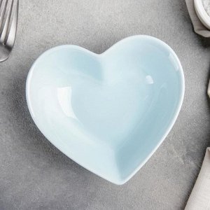 Салатник Доляна «Сердце»,12?11,5 см, цвет голубой