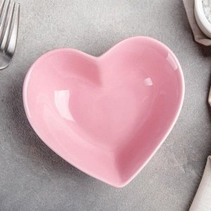 Салатник Доляна «Сердце»,12x11,5 см, цвет розовый