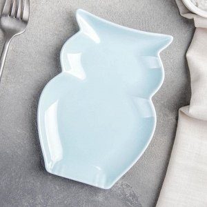Блюдо сервировочное Доляна «Милашки. Совушка», 15*11,5*2 см, цвет голубой