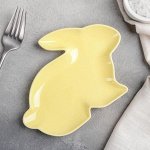 Блюдо сервировочное Доляна «Милашки. Зайка», 17Х13Х1,5 см, цвет жёлтый