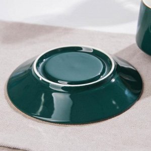 Чайная пара «Настроение», 2 предмета, чашка 220 мл, блюдце d=13 см, цвет зелёный