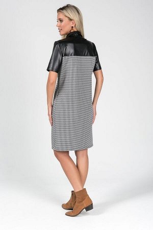 Платье Райли №1.Цвет:черный/гусиные лапки