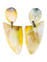 Украшение серьги-клипсы из рога