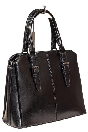 Каркасная женская сумка из натуральной кожи, цвет чёрный