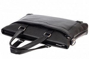 Мужской портфель из фактурной искусственной кожи, цвет чёрный