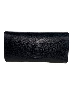 Кожаный женский кошелёк портмоне, цвет чёрный