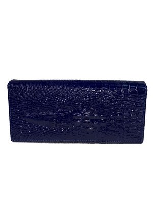 Женский кошелёк-портмоне с фактурой крокодила, цвет синий