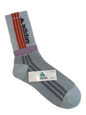 Спортивные высокие носки с принтом, цвет серый