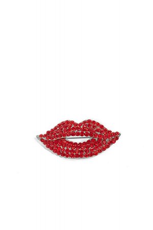 Брошь поп арт Рубиновый Поцелуй #240214