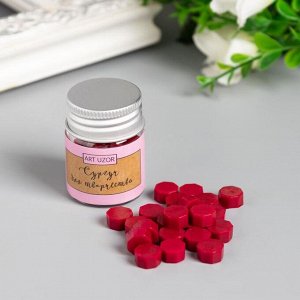 Сургуч в гранулах в баночке «Восьмигранник», вишневый, 9 г, 4.5x3x3 см