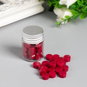 Сургуч в гранулах в баночке «Восьмигранник», вишневый, 9 г, 4.5x3x3 см