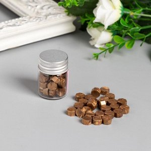 Сургуч в гранулах в баночке «Восьмигранник», бронзовый, 9 г, 4.5x3x3 см