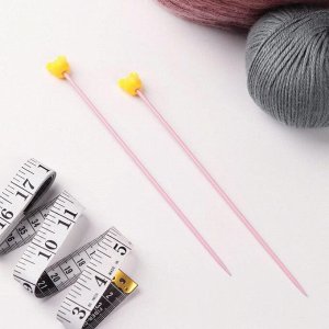 Спицы для вязания, «Мышки», прямые, детские, с фигурным наконечником, d = 3 мм, 20 см, 2 шт