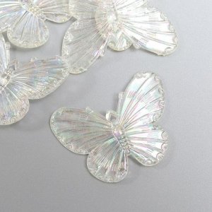Декор для творчества пластик "Бабочки перламутр" набор 5 шт 3,2х4,1 см
