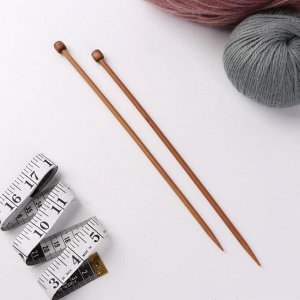 Спицы для вязания, прямые, d = 5 мм, 25 см, 2 шт