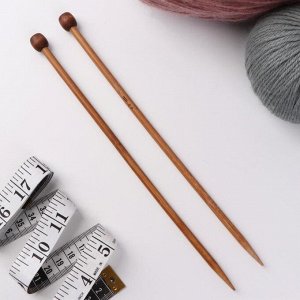 Спицы для вязания, прямые, d = 6 мм, 25 см, 2 шт