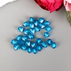 Набор бусин для творчества пластик "Кристалл-многогранник морская синь" 20 гр 1,2х1,4 см