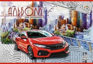 Альбом для рисования 40л "Красный автомобиль" С0220-49 АппликА {Россия}