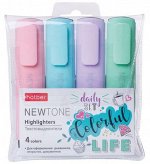 Набор текстовыделителей 4цв NEWtone PASTEL (062055) Хатбер {Китай}