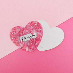 Открытка-валентинка «I LOVE YOU», 7 х 6см