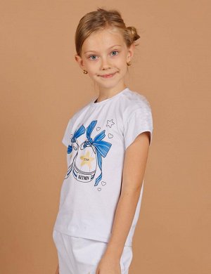Детская футболка для девочки KETMIN Кеды цв.Белый/синий