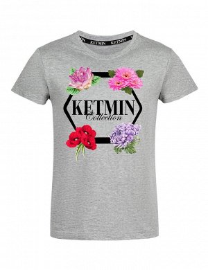 Детская футболка для девочки KETMIN Collection цв.Серый меланж
