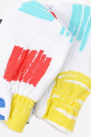 Рукавички(Осень-Зима)+baby (цветные штрихи на белом)