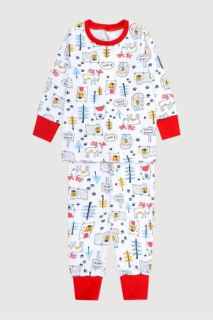 Пижама для мальчика Crockid К 1550 лесная опушка на белом