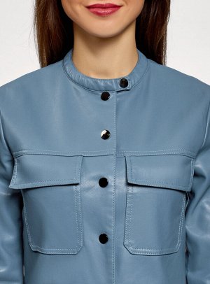 Куртка из искусственной кожи с нагрудными карманами