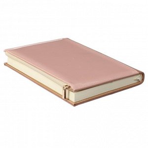 Ежедневник недатированный А5, 160 листов Arcadia, обложка искусственная замша/лакированная кожа, 2 ляссе, блок 70 г/м2, пудрово-розовый