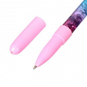 Ручка шариковая Mazari Flamingo, 0.7 мм, цветной пластиковый корпус с блёстками, синяя, корпус МИКС