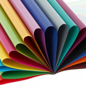 Бумага цветная двухсторонняя мелованная А4, 16 листов, 16 цветов «Хобби Тайм», МИКС