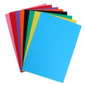 Картон цветной А4, двухсторонний, тонированный, "Бумажные самолетики", 8 листов, 8 цветов, 200 г/м2