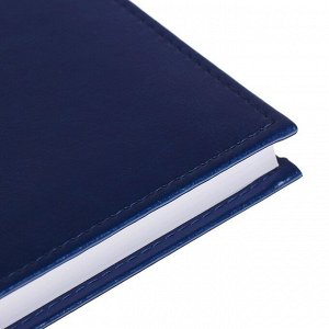 Ежедневник недатированный А5, 160 листов "Небраска", обложка искусственная кожа, перфорация углов, синий