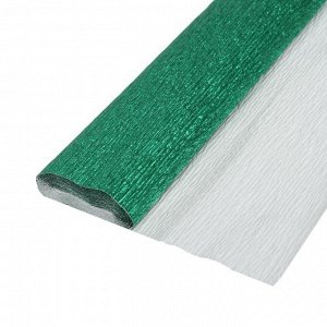 Бумага крепированная 50 х 150 см, плотность - 60 г/м, в рулоне, зеленый металл (изумруд)
