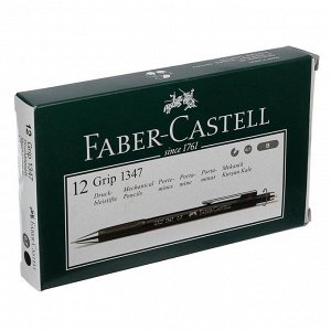 Карандаш механический 0.7 мм Faber-Castell GRIP 1347 с ластиком, автоподача грифеля, резиновый упор, чёрный корпус