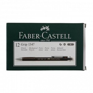 Карандаш механический 0.7 мм Faber-Castell GRIP 1347 с ластиком, автоподача грифеля, резиновый упор, чёрный корпус