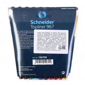 Набор ручек капиллярных, 10 цветов Schneider "Topliner 967", 0.4 мм, европодвес
