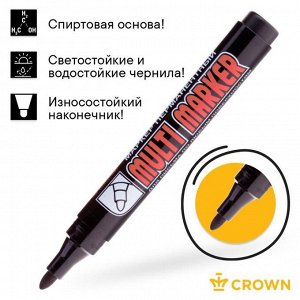 Маркер перманентный 3.0 мм Crown MULTI MARKER чёрный