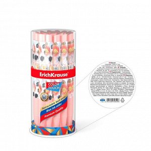 Ручка шариковая автоматическая ErichKrause ColorTouch Flower Cocktail, узел 0.7 мм, тонкое письмо, корпус Soft Touch, корпус с дизайном, чернила синие