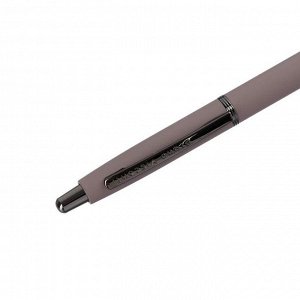 Ручка шариковая автоматическая SAN REMO 1.0 мм, металлический серый корпус, синий стержень, в тубусе