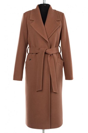 01-10263 Пальто женское демисезонное (пояс) Кашемир светло-коричневый