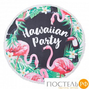 Полотенце пляжное Этель "Гавайская вечеринка", d 150 см, микрофибра, 100% п/э   5101859