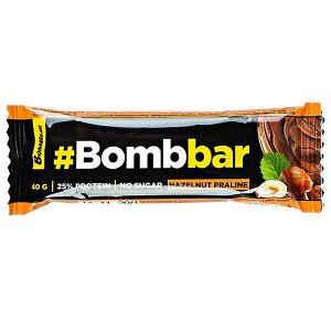 Батончик Bombbar глазированный Hazelnut Praline 40 г