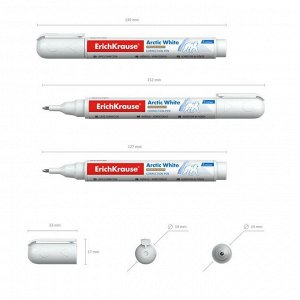 Ручка-корректор ErichKrause Arctic White, 5 мл, с металлическим наконечником, специальная помповая система подкачки жидкости