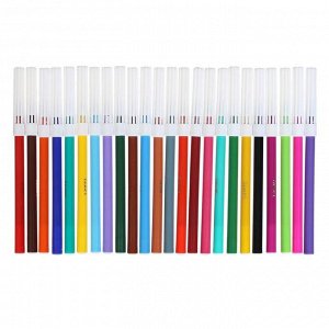 Фломастеры 24 цвета Luxor Coloring смываемые, в пластиковом пенале