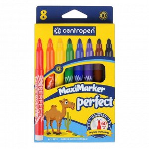 Фломастеры 8 цветов Centropen 8610/08 Perfect, картонная упаковка, европодвес, линия 2.5 мм