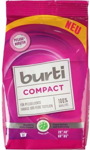 Порошок концентрат для стирки Цветного и Тонкого белья BURTI Compact 1,1 кг