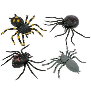 W6328-SPIDERS Игрушка пластизоль паук-тянучка в ассорт. в дисплее &quot;ИГРАЕМ ВМЕСТЕ&quot;  уп-12шт в кор.2*18уп